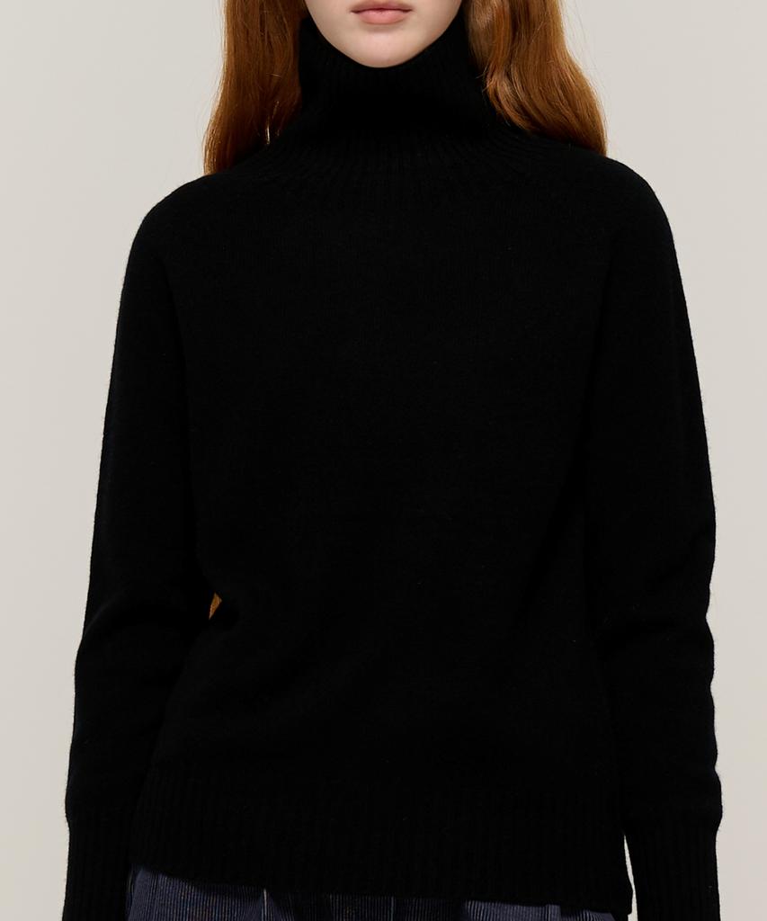CARGOBROS FOR WOMAN Premium Wool Wholegarment High-Neck Knit (Black)