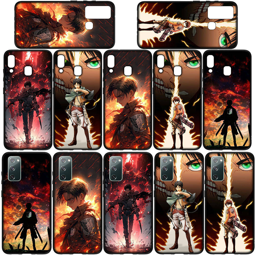 Phone Case for Samsung Galaxy S25 S23 S22 S24 Ultra FE A05 A06 A15 A16 A36 A37 A35 A54 A55 A56 A57 A25 A26 A53 Levi Attack On Titan Eren Jaeger Cover