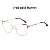 53-17 Women's Anti-blue Light Reading Glasses Cat's Eye Metal Fashion Personalized Women's Myopia Different Degrees -1.50