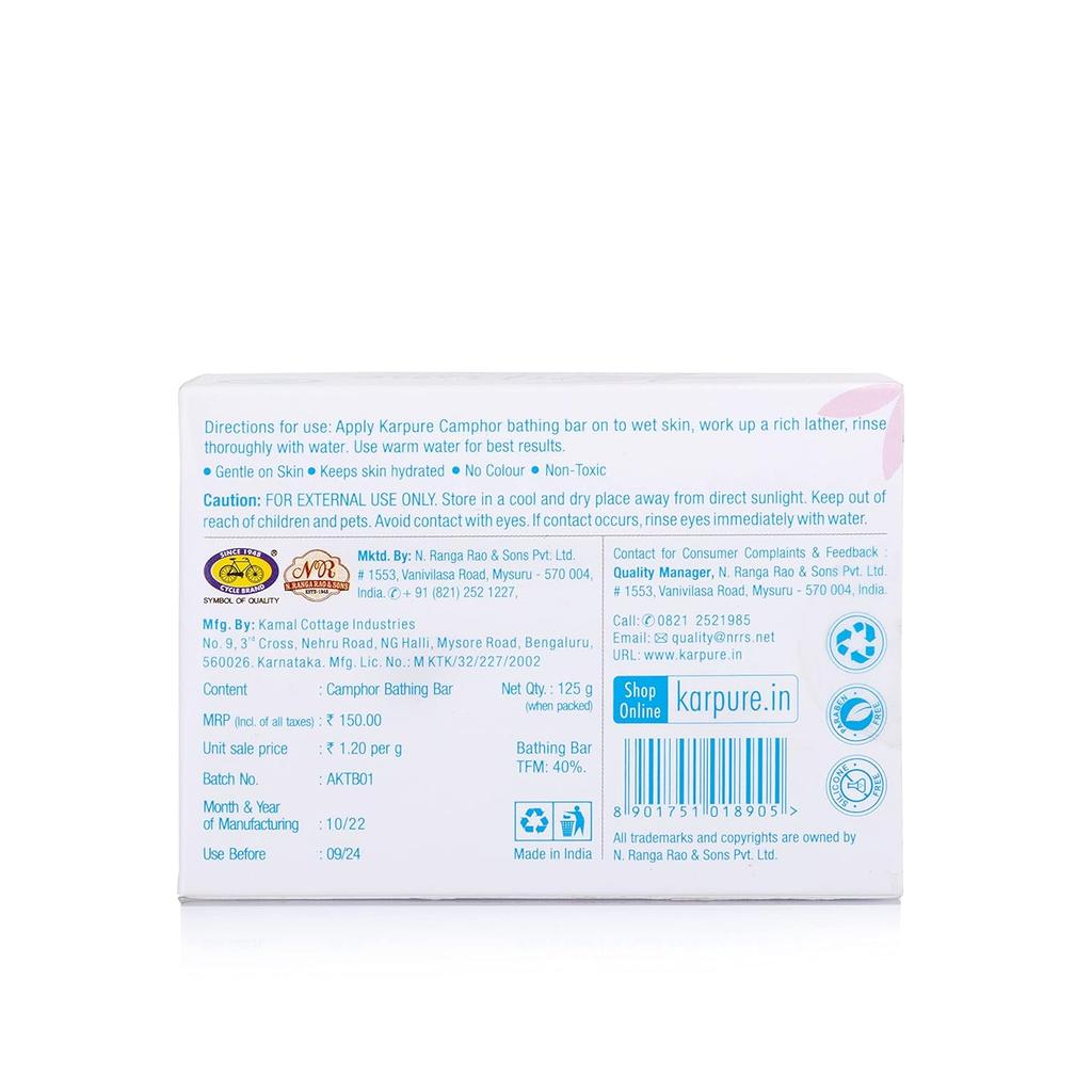 Cycle Karpure Kampfer Bade Seife 125g 2er Pack | Feuchtigkeitsspendende Seife, Silikon- und Parabenfrei, Sanfte tägliche Hautpflege