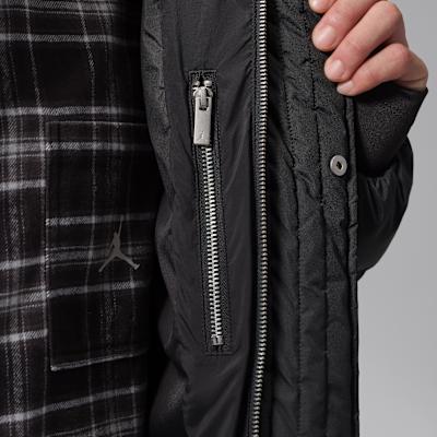 Men's Jordan Flight Down Jackets Men's Black/Black/Black Hooded (Non-detachable) Moderate