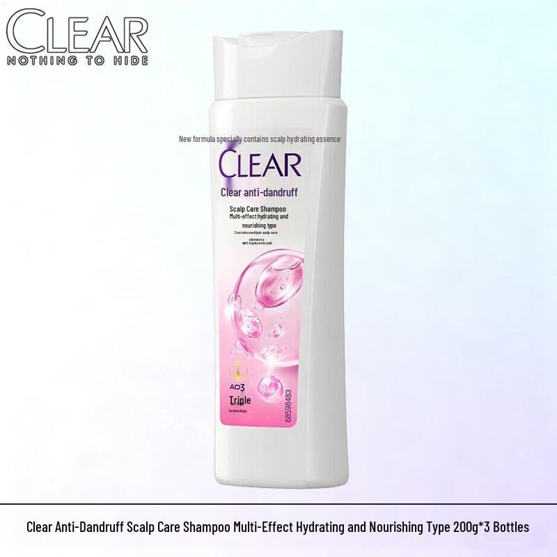 Clear Anti-Dandruff & Moisturizing Shampoo (3 x 200g)