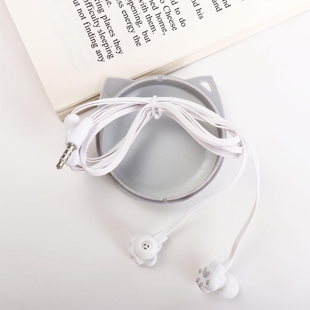 Bass sound Sport Earphones Microphone Cat Paw 3.5mm Wired Headset In-Ear With Mic Earphones