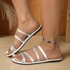Summer New Women's Flat Bottomed Open Toed Slippers2026 Fashionable Stylish Elegant and Comfortable Women's Slippers