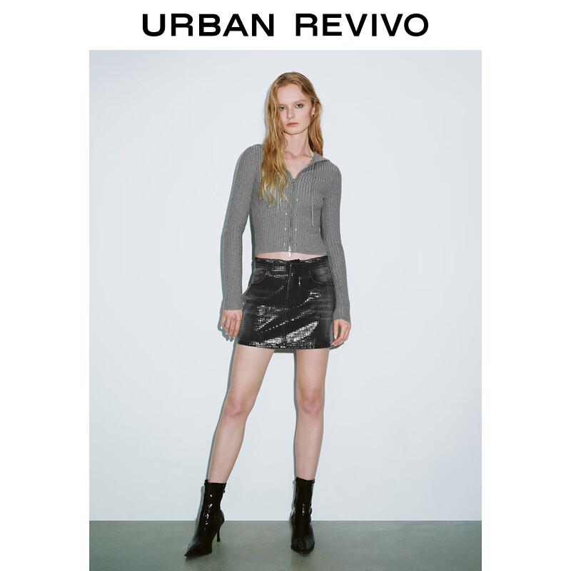 UR Women's Hooded Textured Knit Cardigan