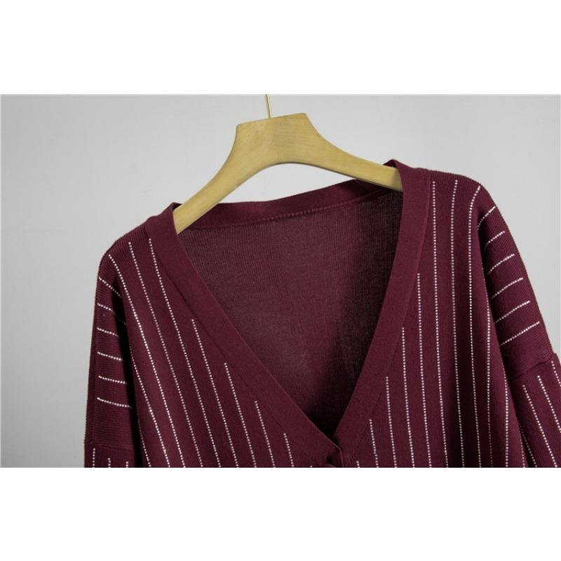 Rochie largă de primăvară și toamnă pentru femei plinute, cardigan tricotat cu aplicații termice, top casual la modă, costum din două piese