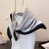 Fresh Texture Herringbone Cotton Linen Small Square Scarf Silk Imitation Velvet Headscarf Shawl Sunscreen Women