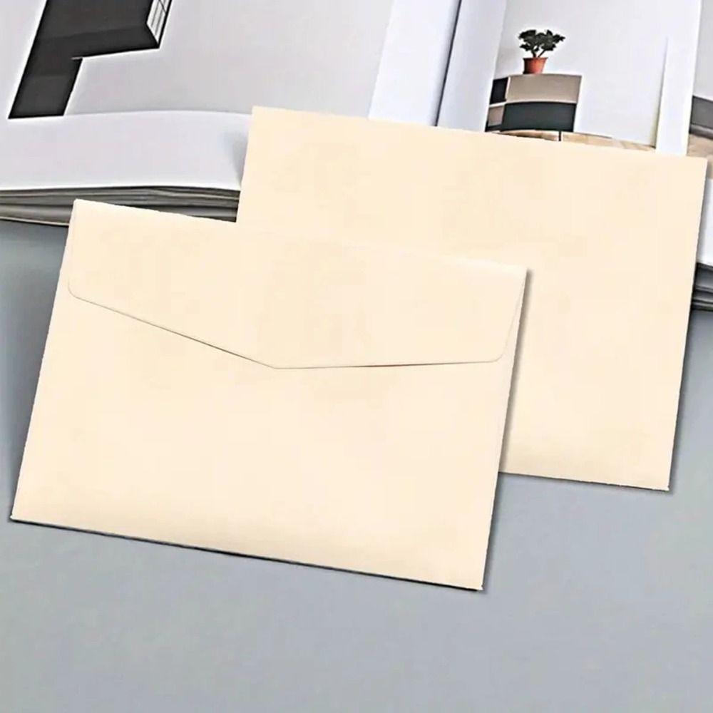 10pcs Blank Invitation Cards Candy Color Macaron Color Greeting Cards Packing Envelope  Postcard