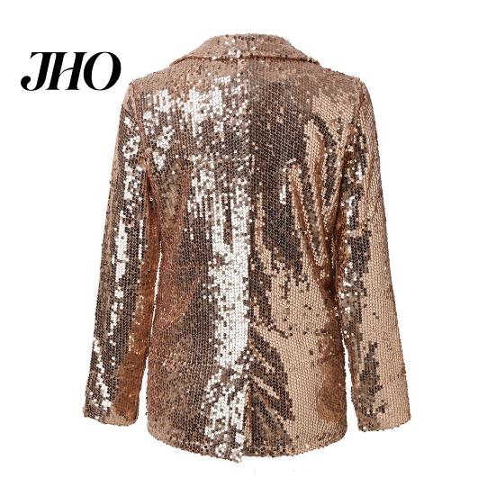 Sequin Outerwear Women's Jacket Shiny Open Front Blazer Evening Women Party Sparkly Long Sleeve Cardigan Coat with Pockets Elegant
