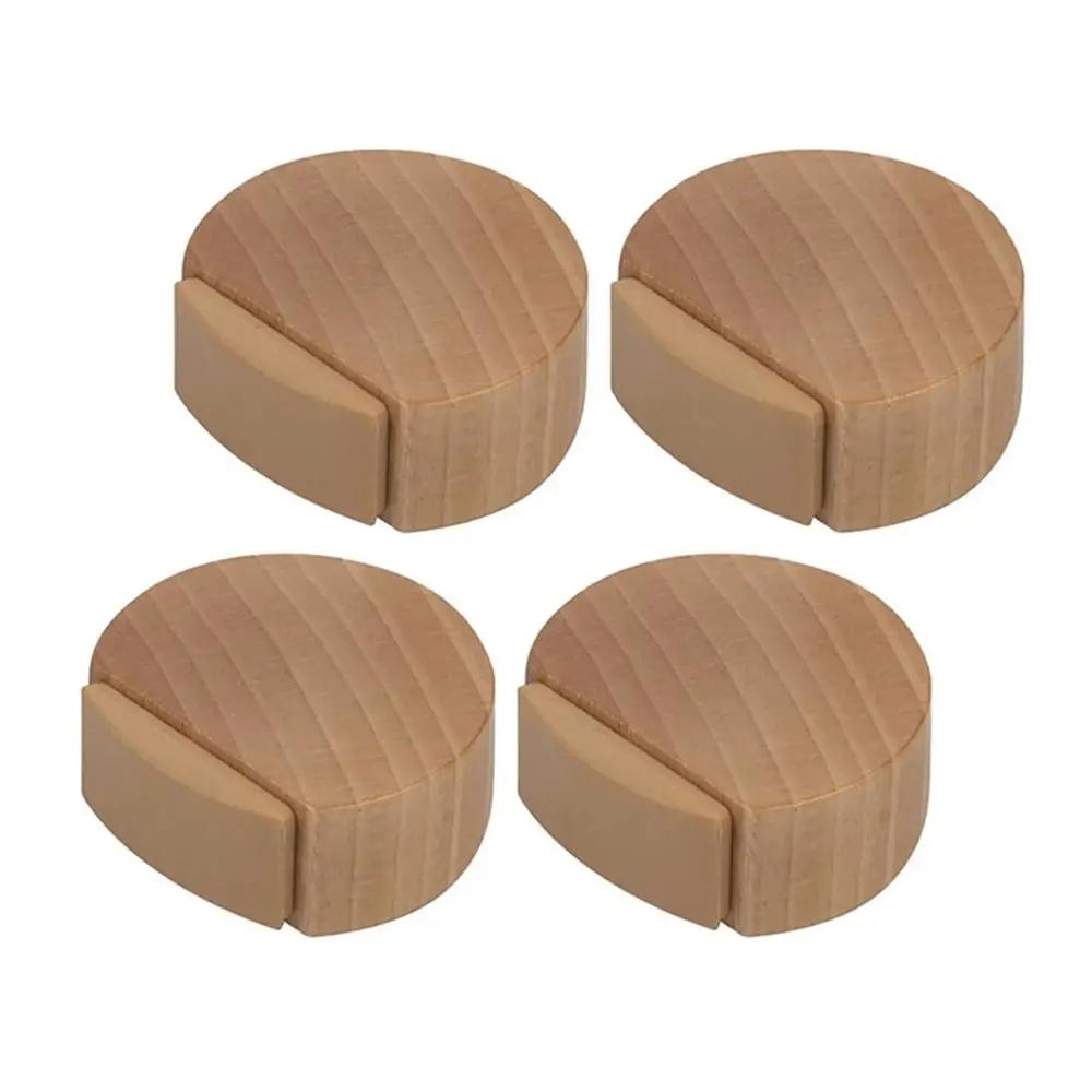 Mute Silent Block Round Wooden Door Stop Wall Floor Furniture Protection Anti-Collision Door Rear Stop Wooden Door Stopper