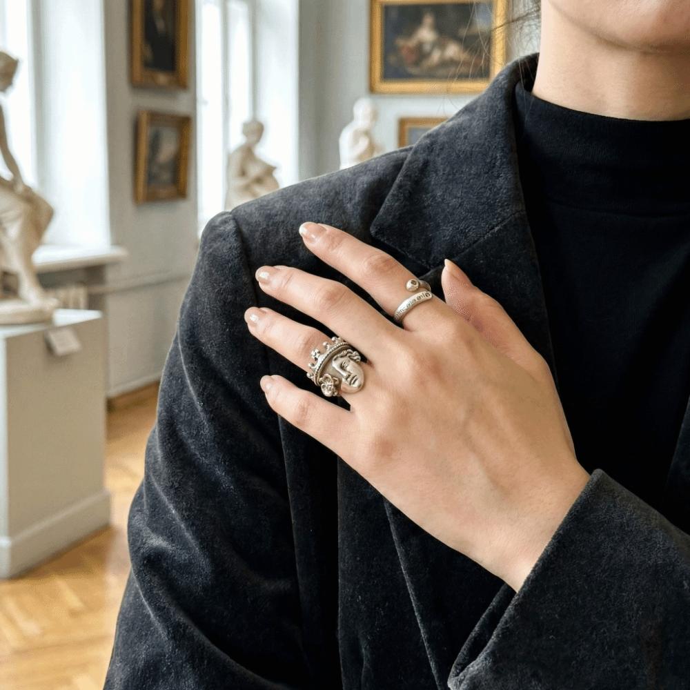 Minimalist Masquerade Mask Ring Elegant Stacked Ring Unique Venus Crown Ring  Daily Wear
