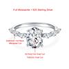 1ct 2ct Oval Cut All Moissanite Engagement Ring for Women   CopperOval & Marquise Ring Wedding Bands Jewelry Gift