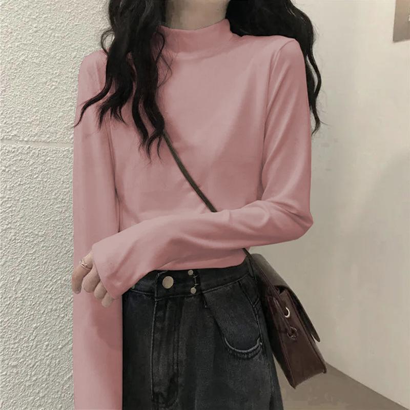 Women's Mid Neck Warm Base Shirt For Autumn And Winter