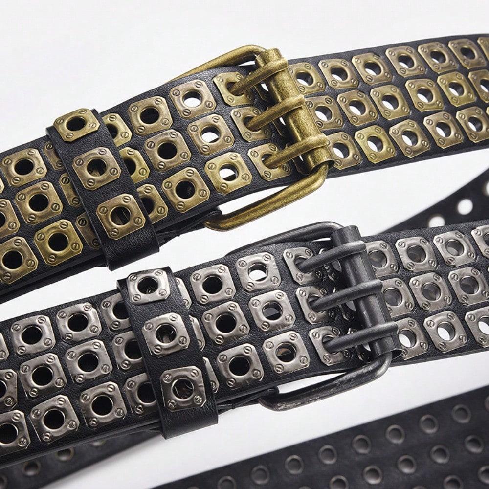 New Men's and Women's Same Willow Hollow Air Eye Punk Style Belt Personalized Trend Waist Belt