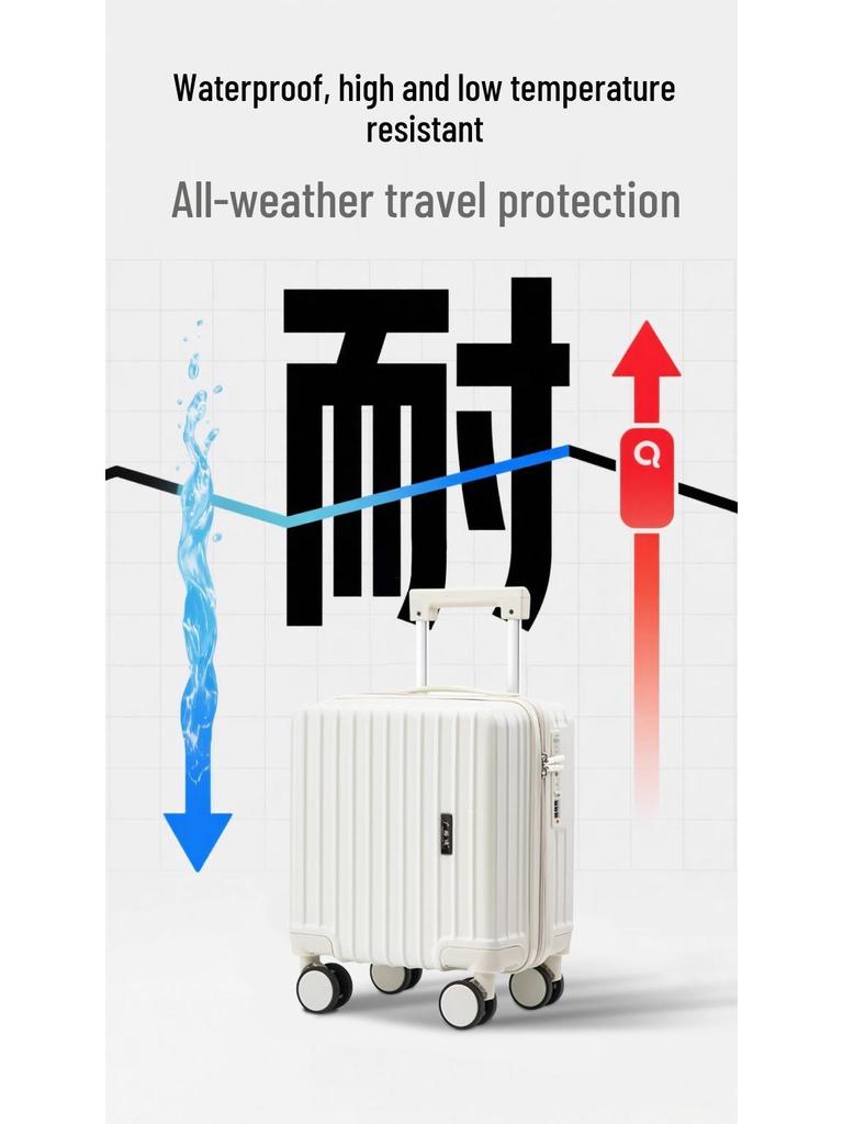 14" Silent Wheel Carry-On Luggage with USB Charger & Cup Holder