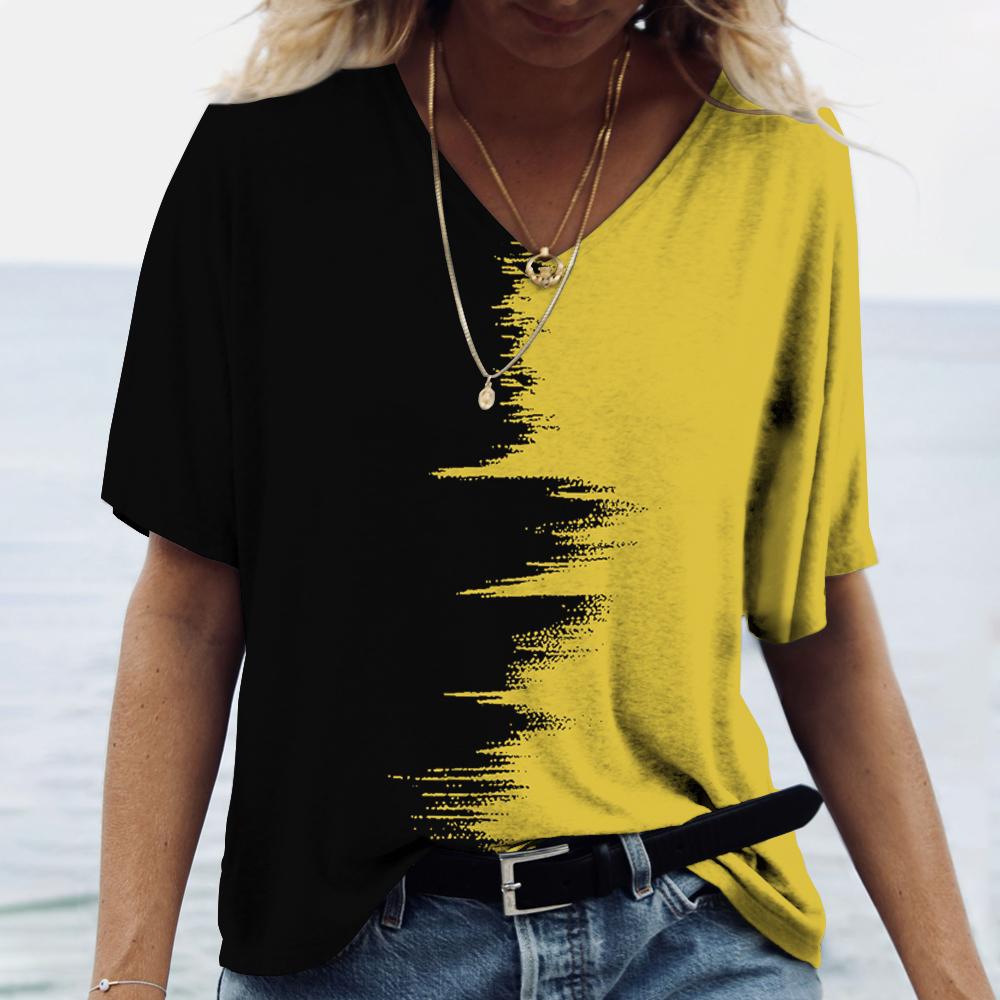 S-8XL Plus Size T Shirt For Women Gradient Style Short Sleeve Tops Tees Harajuku Casual Clothing Oversized Fashion Streetwear