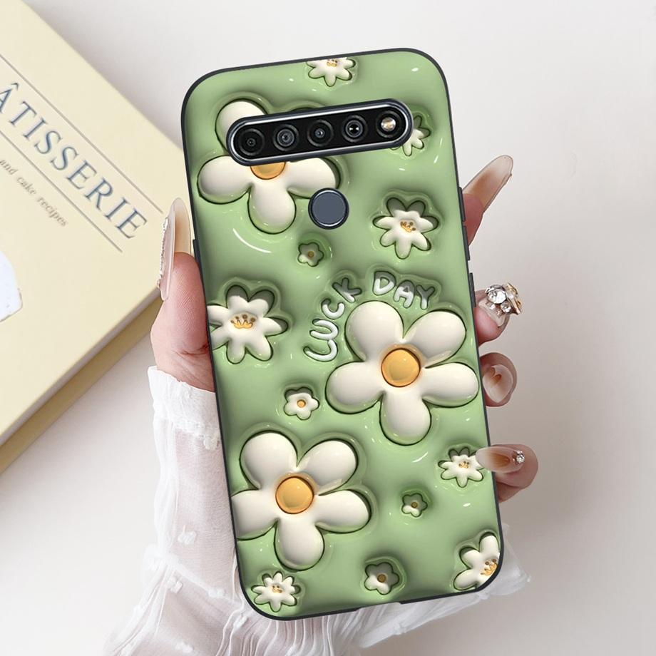 For LG K41s K51s K52 Q52 K61 Q61 K62 K22 2020 Phone Case Back Cover Soft Matte Silicone Slim Fundas Lovely Panda Rabbit Flower