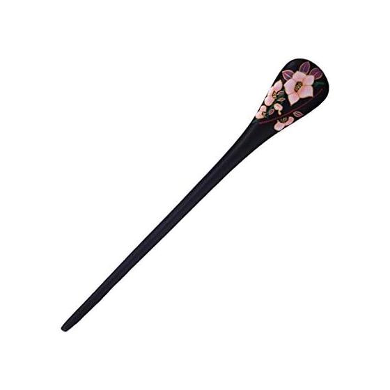 TAN MUJIANG Wooden Hairpin Lacquerware Hairpin - Fragrance (Black) / With Case Size: 170*24*7mm Material: Water Boxwood