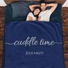 Custom Couple Name Blanket, Cuddle Time Gift for Her Him Valentine's Day Anniversary, Super Soft Flannel Fleece Custom Throw