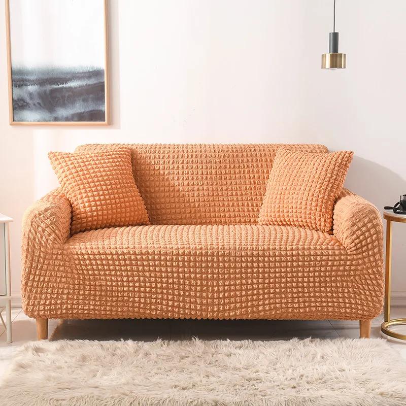 Elastic Sofa Covers for Living Room Geometric ArmChair Knitted Corn Grid Fabric Sofa Slipcovers Chair Protector Home Decor