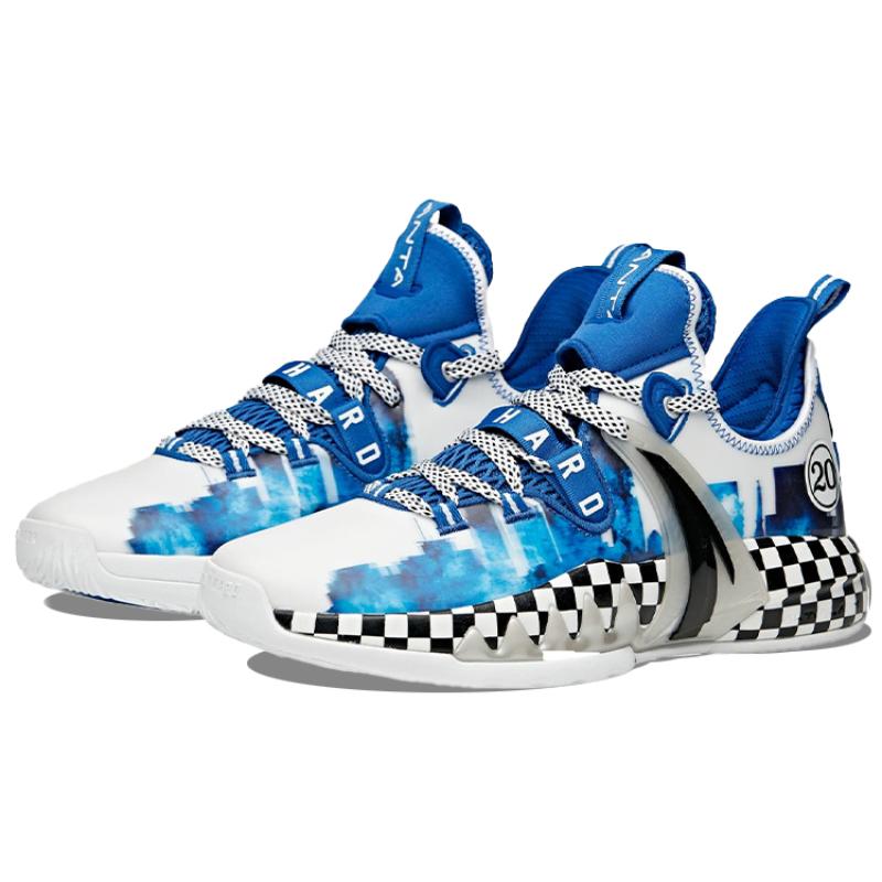 Anta GH2 Gordon Hayward Cushioning Anti-Slip And Wear-Resistant Coverage Mid-Top Basketball Shoes Men's White Blue Sneakers 112111103-9(S-BOX)