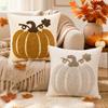 Fall Towel Embroidered Pumpkin Throw Pillowcase Cojines Thanksgiving Sofa Decorative Cushion Cover Halloween Square Pillow Cover