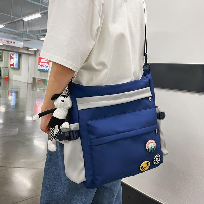 Men's Messenger Bag Large Capacity Student Crossbody Bag Women's Portable Commuter Shoulder Bag