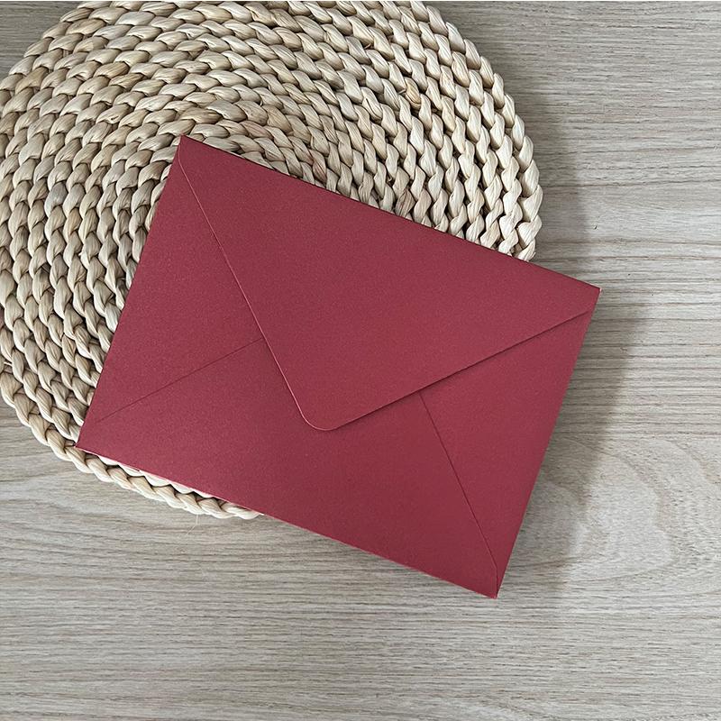 

10pcs14x19cm Invitation High end Premium Solid Color Card Envelope красный