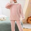 Set di vestiti termici casual per bambini e ragazze, set di vestiti termici a maniche lunghe, girocollo, tinta unita, con pantaloni