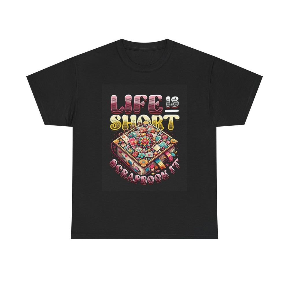 Жизнь коротка, сделай скрапбук, графическая забавная футболка, унисекс, плотный хлопок M