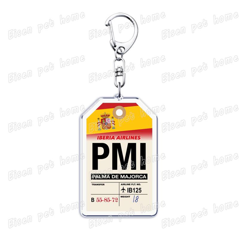 Plane Ticket Koffer Keyrings for Accessories Bag Key Chain Ring Jewelry Fans Gifts Travel Country Label Keychain Llaveros