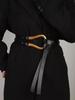 1pc Black Wide Horseshoe Buckle Belt for Women, Versatile Suit Waist Belt For Dress Skirt