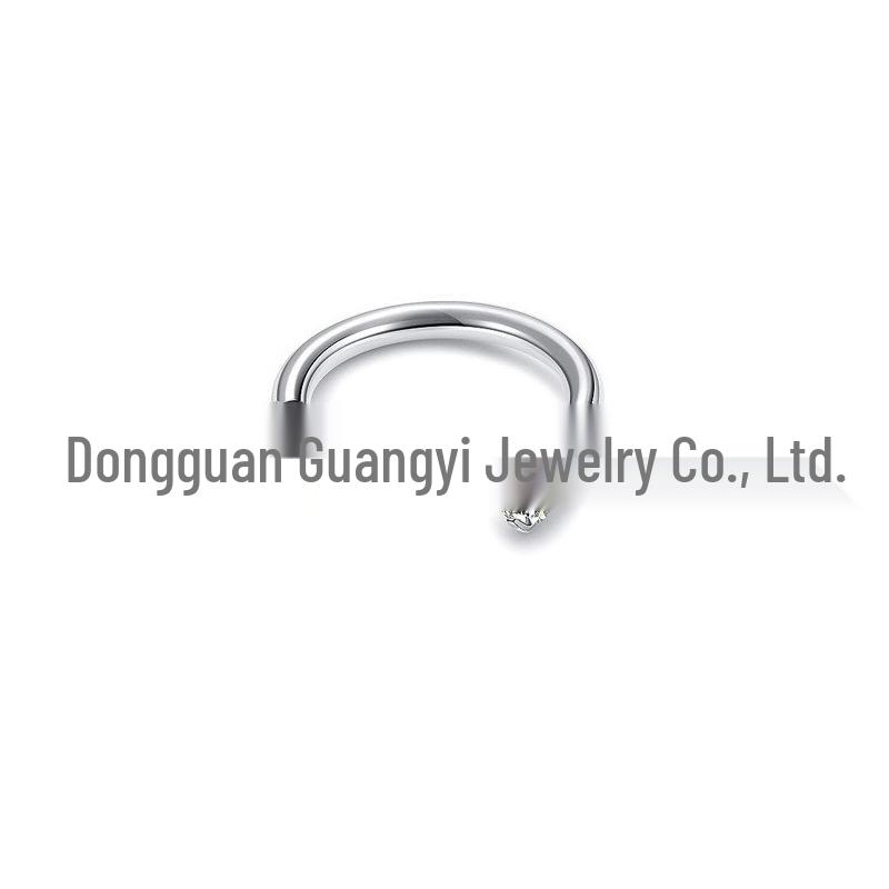 Stainless Steel U-Shaped Nose Ring with Double Zirconia