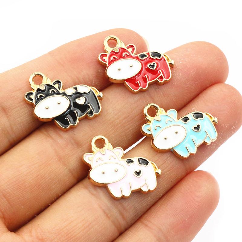 20pcs Random Colors Mix Enamel Bird/Cat/Dog/Bear Cut Animal Charms Pendant Alloy Metal DIY Jewelry Making for Bracelet Necklace