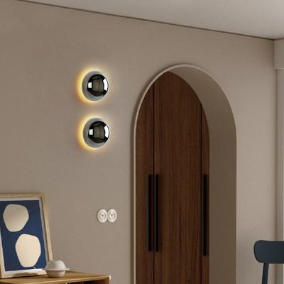 Nordycka Ścienna Lampa LED Do Salonu Gabinetu Oświetlenie Nowoczesna Prosta Korytarz Zaćmienie Słońca 85-265V Sypialnia Nocna Lampy Ścienne