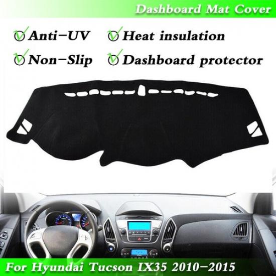 1pc Black Dashmat Dashboard Mat Cover Anti-Sun For Hyundai Tucson ix35 2010-2015