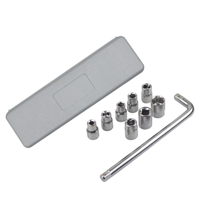 10Pcs Ratchet Tool Set Sleeve Combination Kit Multifunctional for Auto Tricycle Wheel Repair Emergency