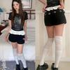 The Pink High Waist Back Eyelet Rivet Belt Strap Shorts