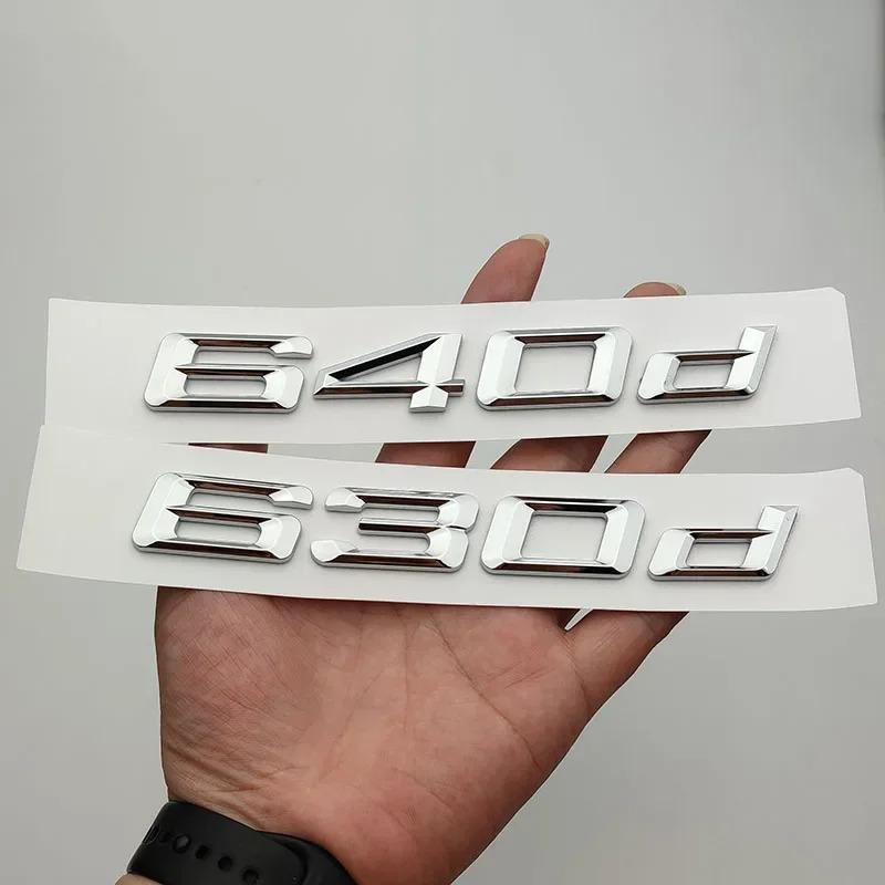 3D ABS Chrome Car Rear Trunk Badge Sticker Decal Cover For BMW 6 Series GT F06 F12 F13 Logo 630d 640d Emblem Letters Accessories Tw2