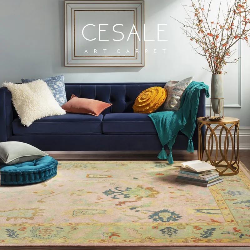 Vintage Boho Living Room Carpet Traditional French Luxury Rugs for Home Decor Popular Fashion Non Slip Coffee Table Floor Mats