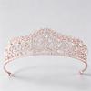 Rose Gold Crystal Bridal Tiaras and Crowns for Women Bride Rhinestone Prom Diadem Headband Bridal Wedding Hair Accessories Crown
