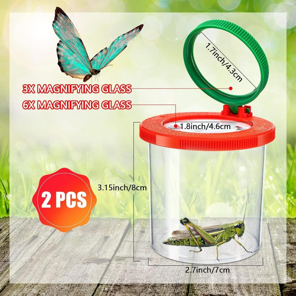 Insert Bug Viewer for Kids,4PCS Magnifying Insect Box Bug Catcher Kit for Kids Bugs Magnifier Container Critter Insect Bugs Cage,Magnifier Backyard