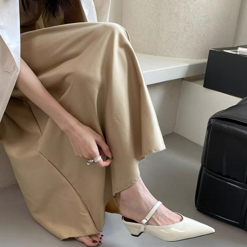 Półkapcie w stylu francuskim z kokardą, szpiczastym noskiem, z połowicznym wsparciem, pojedyncze płaskie buty dla kobiet