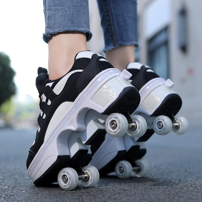 Meisjes Skate Schoenen Wielen Sneakers met Wielen Jongen /Meisje Roller Sneakers Roller Schoenen Vervormbare Schoenen Roller Skate Schoenen Jongens Skate Schoenen