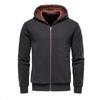 2025 Autumn and Winter New Men's Hooded Sweatshirt with Plush Insulation, High-quality Color Blocked Men's Top