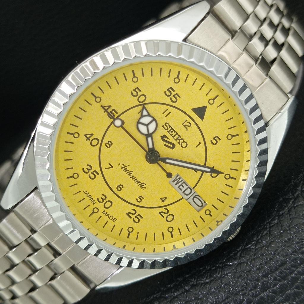 

REFURBISHED SEIKO 5 AUTOMATIC 6309A JAPAN MENS VINTAGE YELLOW WATCH a442913-1