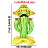 1Pcs 62inch Cactus Foil Balloons with Sombreros Vibrant Green Red Self-Sealing for Garden Beach Festive Party Decorations