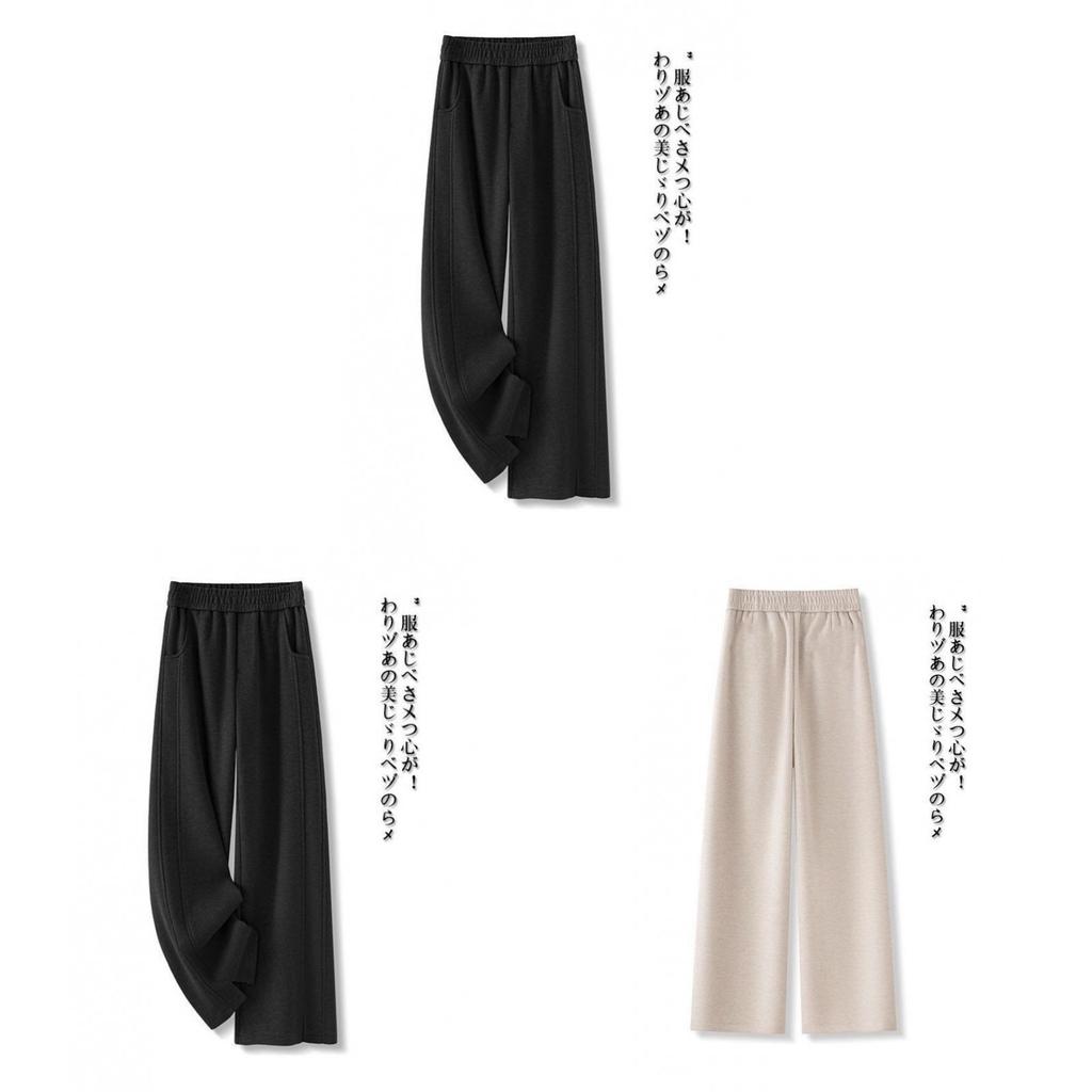 Womens Wide Leg Pants Casual Trousers With Polyester And Elastane For Spring Autumn Comfortable Fit