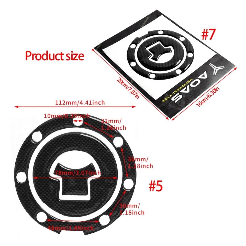 Universal Motorcycle Fuel Cap Decal With Carbon Texture Easy Installation Fuel Tank Protector for Most Sport Bikes