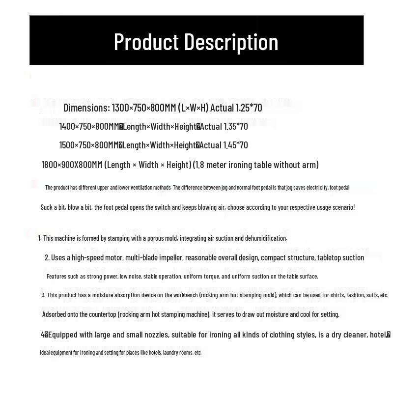 JZDASI Industrial Self-Suction Ironing Table with Steam Generator CN Plug (adapter Included)